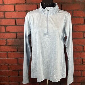 Gaiam Woman's Medium Light Blue Activewear‎ Long Sleeve Shirt – Quarter Zip